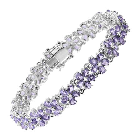 Tanzanite Flower Tennis Bracelet