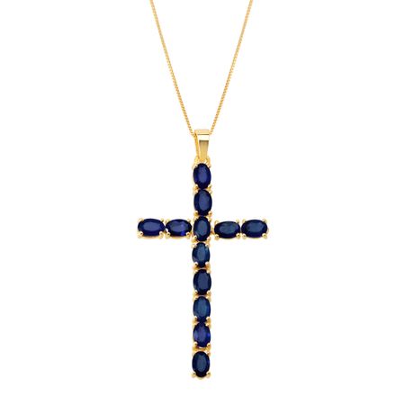 Sapphire Cross Pendant