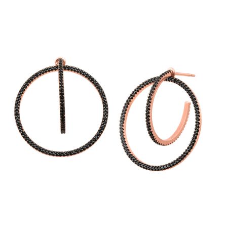 Black Spinel Double Hoop Earrings