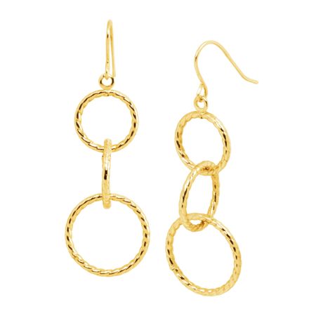 Textured Circle Drop Earrings