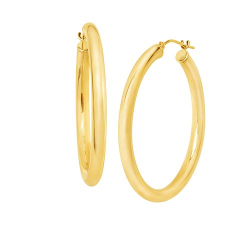 35 mm Round Tube Hoop Earrings