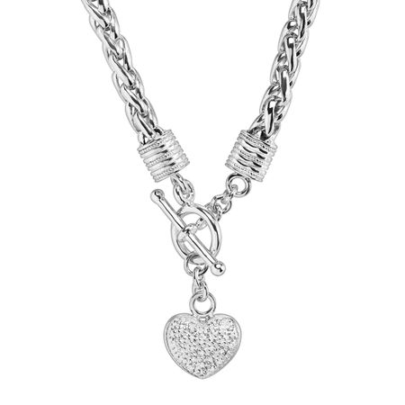 1/8 ct Diamond Heart Charm Necklace