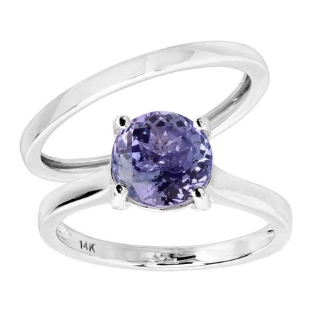 Tanzanite Bridal Ring Set with Diamonds