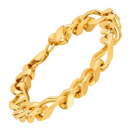 Solid Figaro Link Bracelet
