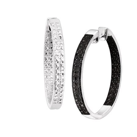 1/4 ct Diamond Front-Back Hoops