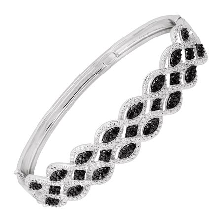 1/3 ct Black & White Diamond Bangle Bracelet
