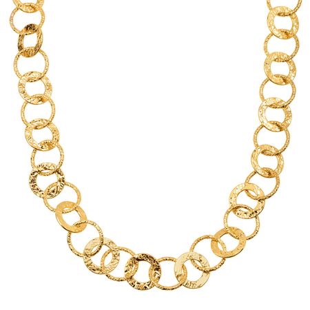 Hammered Circle Link Necklace