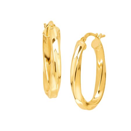 Twisted Oval Hoop Earrings
