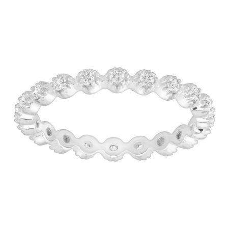 Eternity Band Ring with Cubic Zirconias, White