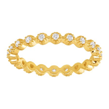 Eternity Band Ring with Cubic Zirconias, Yellow