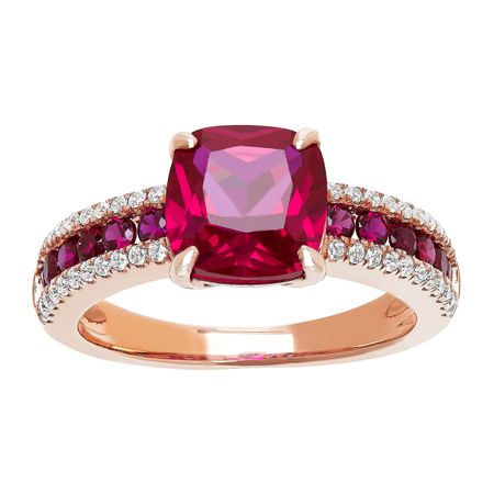 Ruby Ring with Cubic Zirconias