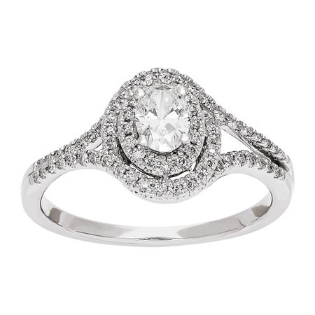 5/8 ct Diamond Oval Engagement Ring