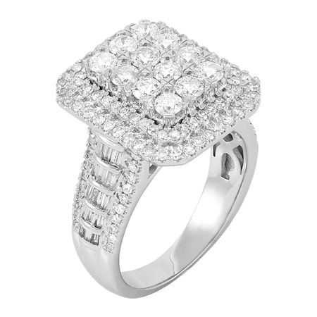 2 ct Diamond Rectangular Engagement Ring