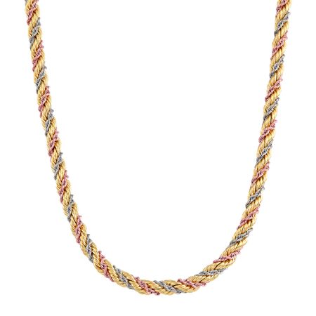 Three-Tone Rope Chain Necklace
