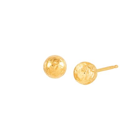 5 mm Crystal-Cut Ball Stud Earrings