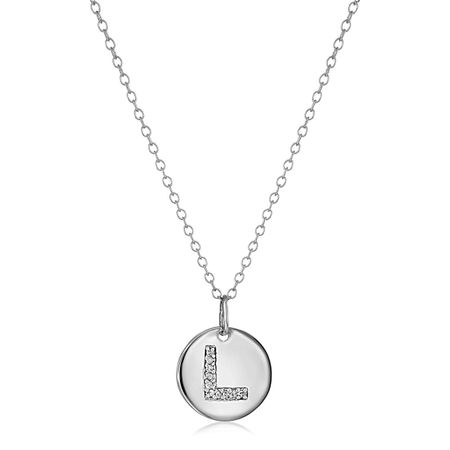 'L' Initial Pendant with Diamonds