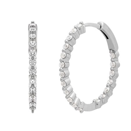 3/4 ct Lab Grown Diamond Front-Back Hoop Earrings