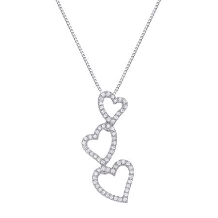 1/5ct Diamond Triple Heart Pendant