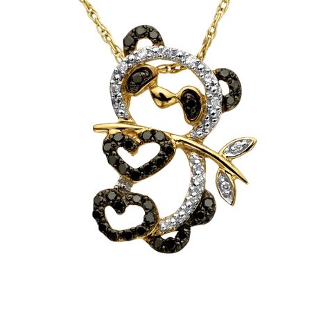 1/5 ct Black & White Diamond Panda Pendant