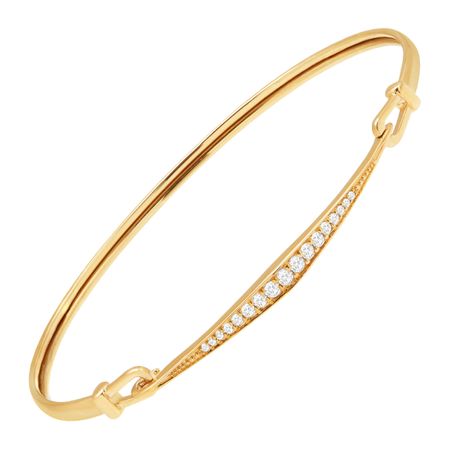 1/5 ct Diamond Hinged Bangle Bracelet