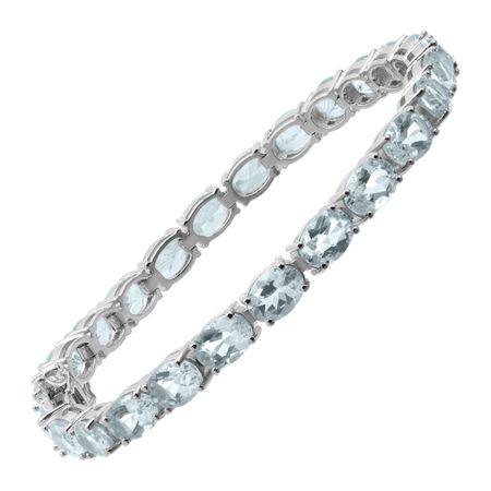 23 ct Aquamarine Tennis Bracelet, 7.5