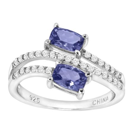 1 1/3 ct Tanzanite & Cubic Zirconia Bypass Ring