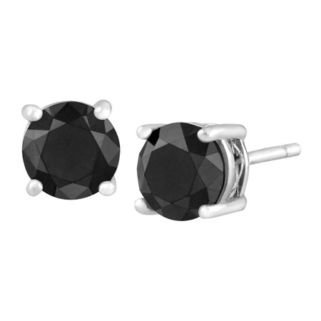 2 ct Black Diamond Stud Earrings