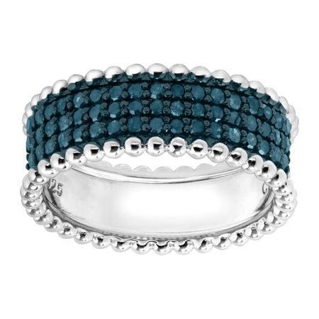 1/2 ct Blue Diamond Band Ring