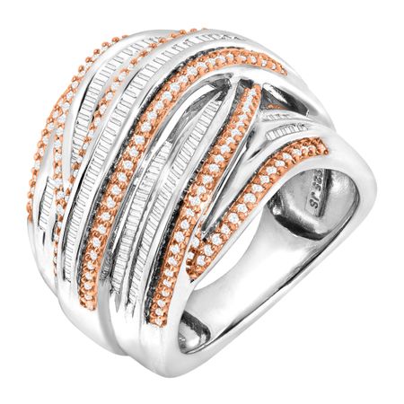 1 ct Champagne & White Diamond Band Ring