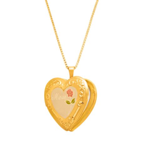 'Mom' Heart Locket Pendant