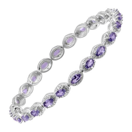 6 1/2 ct Tanzanite Tennis Bracelet with Diamonds