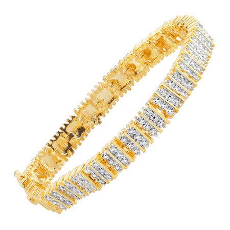 Square Link Tennis Bracelet with Diamonds