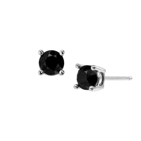 1 ct Black Diamond Stud Earrings