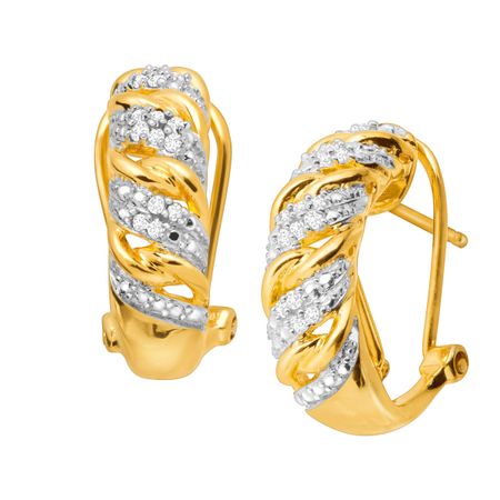 1/4 ct Diamond C-Hoop Earrings