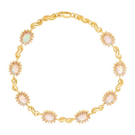 1 1/2 ct Opal & Pink Sapphire Bracelet
