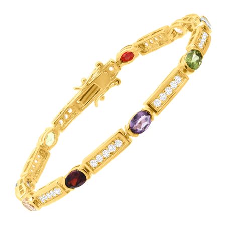 3 ct Multi-Stone Link Bracelet with Cubic Zirconia