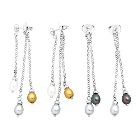 5-6 mm Pearl Drop Earrings with Interchangeable Backs
