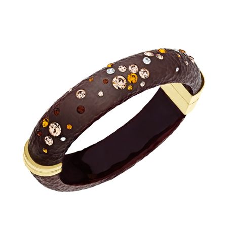 Chestnut Lucite Bracelet with Swarovski Crystals