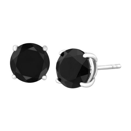 7 mm Black Jade Stud Earrings