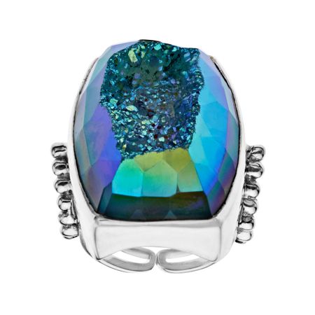 Golden Paraiba Druzy Ring