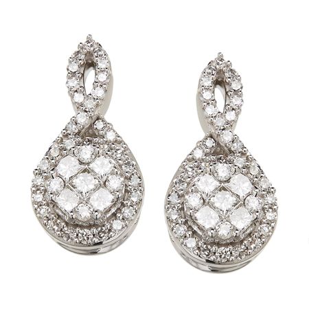 1/2 ct Diamond Twist Drop Earrings