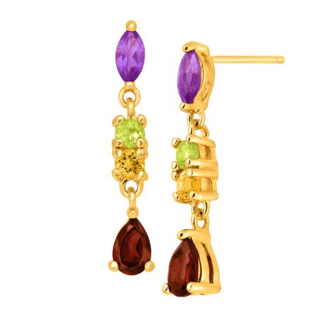 1 3/4 ct Multi-Stone Linear Drop Earrings
