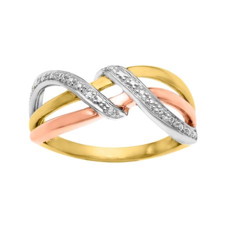 Three Band Ring with Diamond
