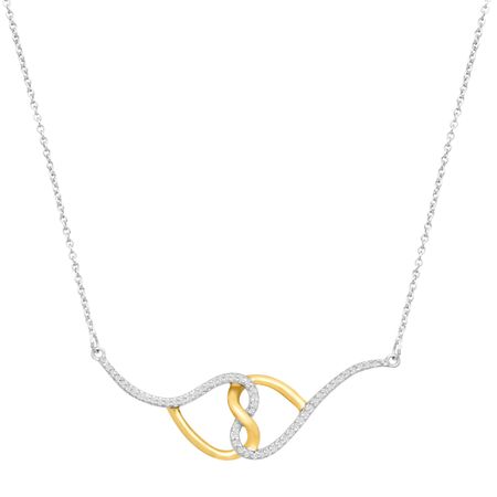 1/3 ct Diamond Double Heart Necklace