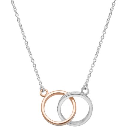 Interlocking Glitter Rings Necklace