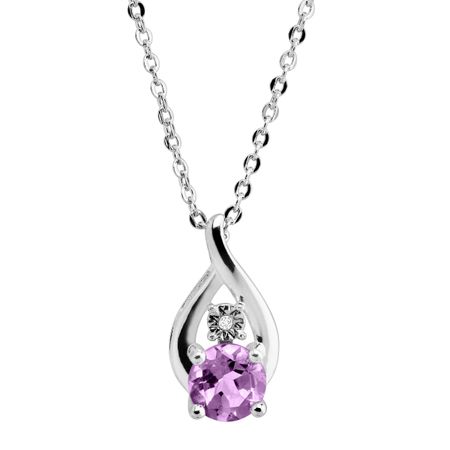 Amethyst Swirl Pendant with Diamond