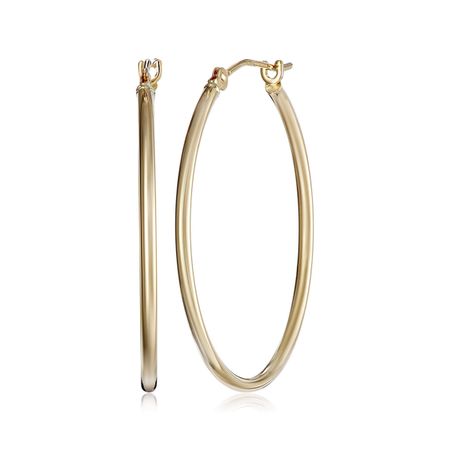 28 mm Classic Tube Hoop Earrings, Yellow