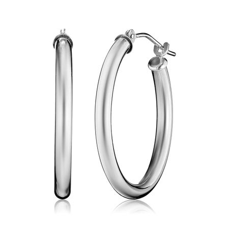 23 mm Classic Hoop Earrings, White