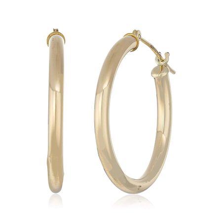 23 mm Classic Tube Hoop Earrings, Yellow