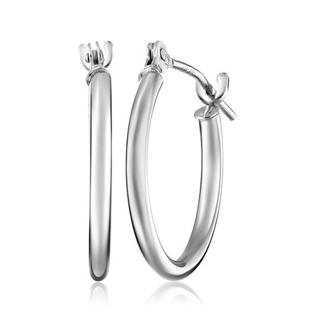 14 mm Polished Hoop Earrings